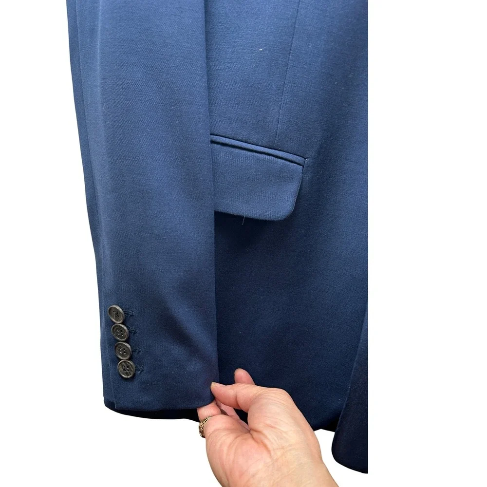 Shades of‎ Grey Micah Cohen Blazer Men's Small Navy Wool Blend Tailored Modern